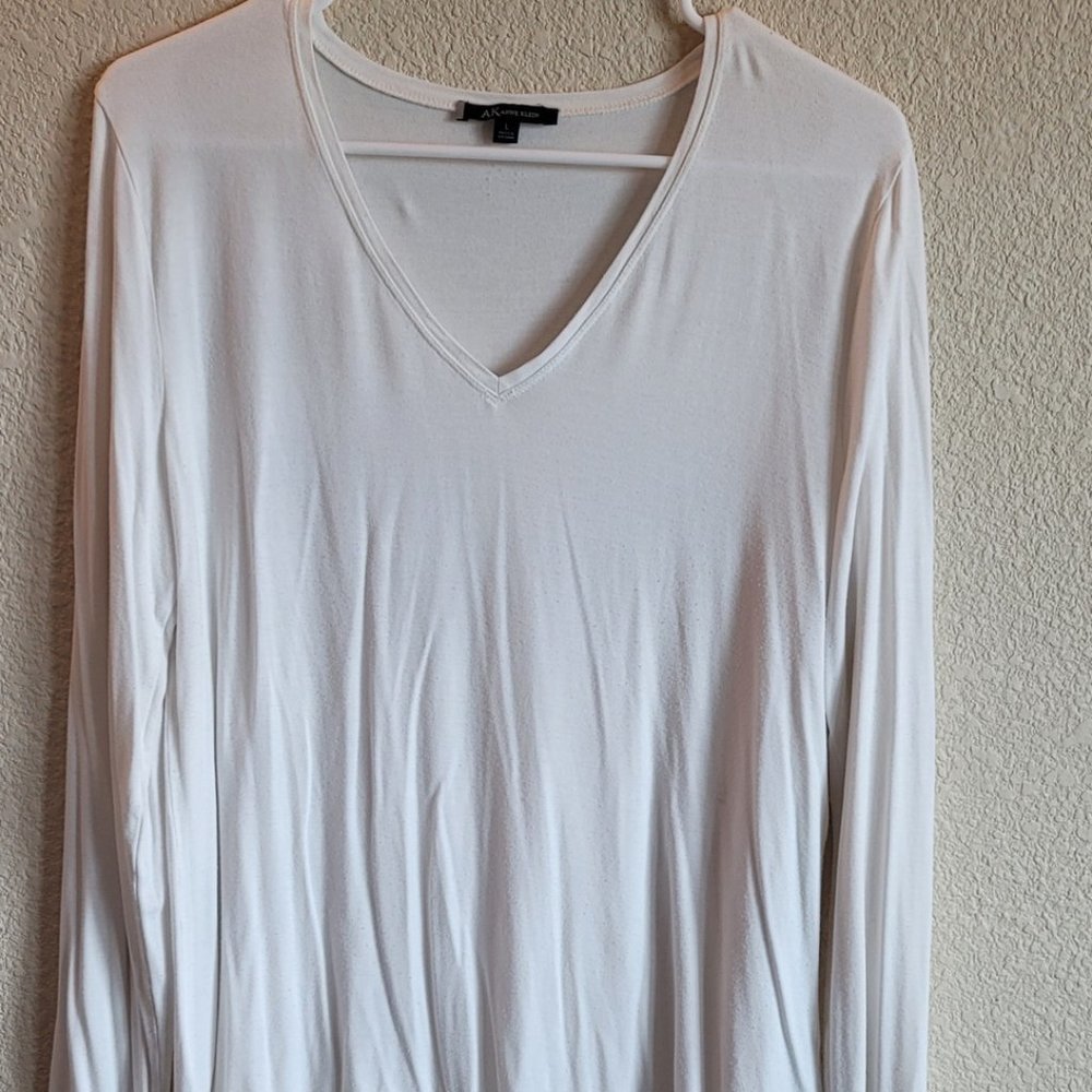 Anne Klein long sleeve soft white top